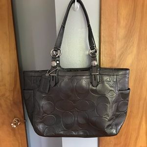 Dark grey coach purse